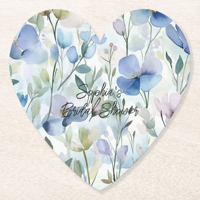 Posavasos De Papel Festejo de Boda Flores Moradas Lindas (Anverso)