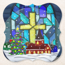 Posavasos De Papel Festividad católica de Snowglobe