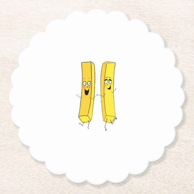 Posavasos De Papel Fichas, tema de patatas fritas (Anverso)