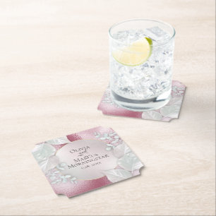Posavasos De Papel Fiesta Coasters Wispy Burgundy Shimmer
