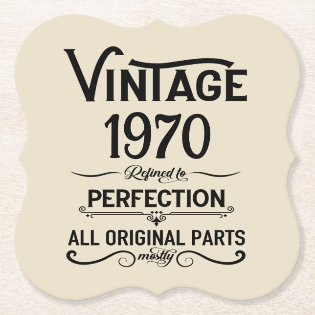 Posavasos De Papel Fiesta de 55 años de antigüedad personalizada (Anverso)