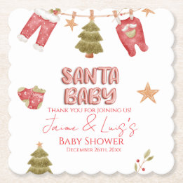 Posavasos De Papel Fiesta de bebé niña de Santa vacaciones
