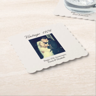 Posavasos De Papel Fiesta de Bodas de Oro con Foto Personalizada