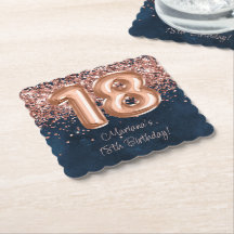 Fiesta de cumpleaños 18 en rosa dorado y azul mari