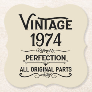 Posavasos De Papel Fiesta de cumpleaños 50 vintage personalizada