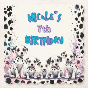 Posavasos De Papel Fiesta de cumpleaños de cachorro dálmata Spot-tacu