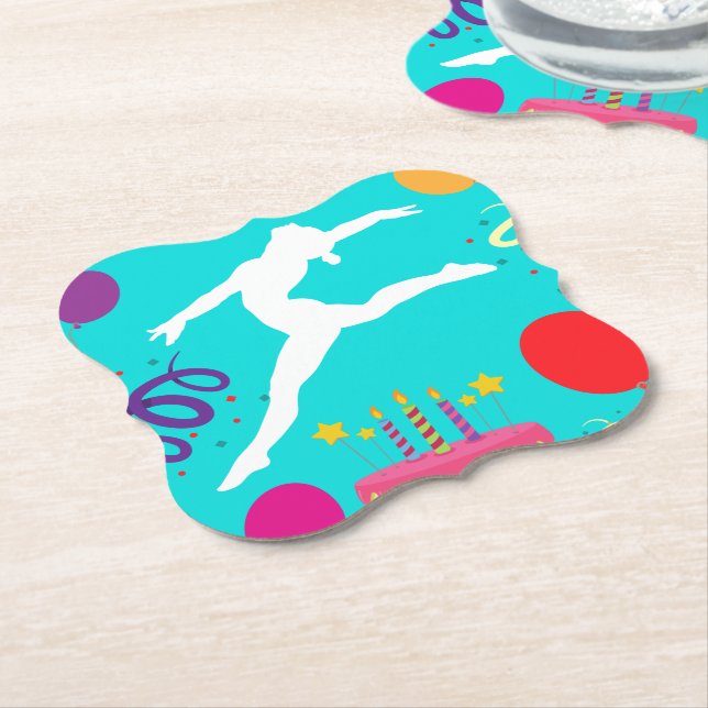 Posavasos De Papel Fiesta de cumpleaños de gimnasia (En perspectiva)
