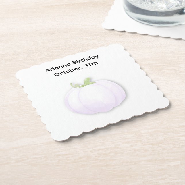 Posavasos De Papel Fiesta de cumpleaños de Halloween | Diseño de cala (En perspectiva)