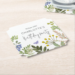 Posavasos De Papel Fiesta de cumpleaños del Evergreen Summer Garden