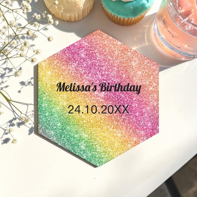 Posavasos De Papel Fiesta de Cumpleaños Destello Amarillo Rosa (Subido por el creador)