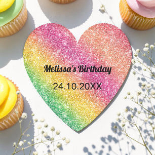 Posavasos De Papel Fiesta de Cumpleaños Destello Verde Amarillo Rosa