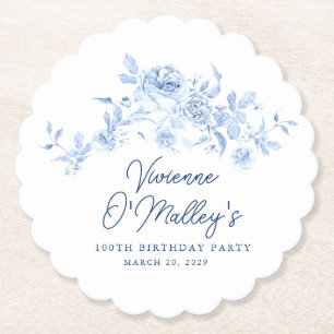 Posavasos De Papel Fiesta de cumpleaños número 100 personalizada con 