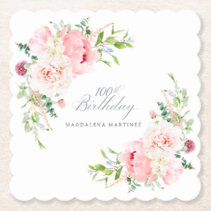 Posavasos De Papel Fiesta de cumpleaños número 100 personalizada con