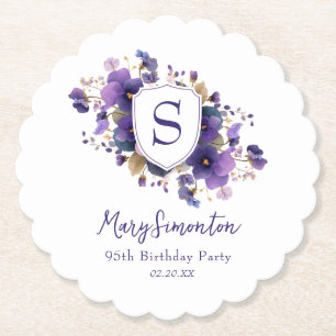 Posavasos De Papel Fiesta de cumpleaños número 95 Cresta de monograma