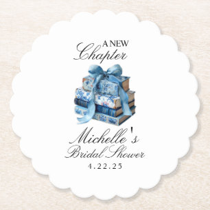 Posavasos De Papel Fiesta de Despedida de Soltera Blue Floral Un Nuev