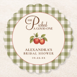 Posavasos De Papel Fiesta de Despedida de Soltera de Gingham Verde Sa