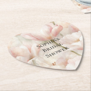 Posavasos De Papel Fiesta de Despedida de Soltera Floral Lavanda Crem