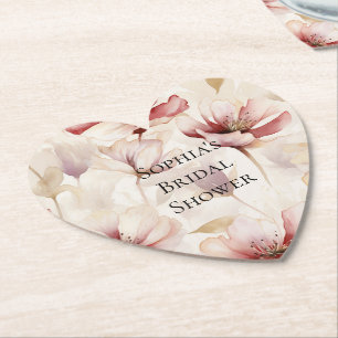 Posavasos De Papel Fiesta de Despedida de Soltera Floral Lavanda Crem