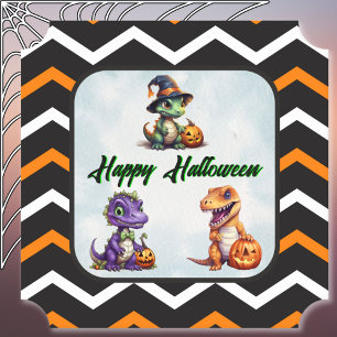 Posavasos De Papel Fiesta de dinosaurios de Halloween Dino-Mash
