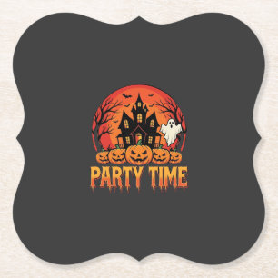 Posavasos De Papel Fiesta de Halloween Diseño de Fantasma de Calabaza