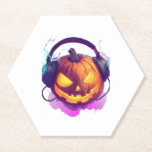 Posavasos De Papel Fiesta de Halloween Pumpkin DJ<br><div class="desc">Fiesta de Halloween Pumpkin DJ</div>