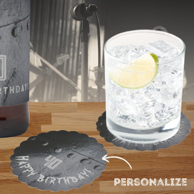 Posavasos De Papel Fiesta de hombre de estilo loft metalizado negro (Subido por el creador)