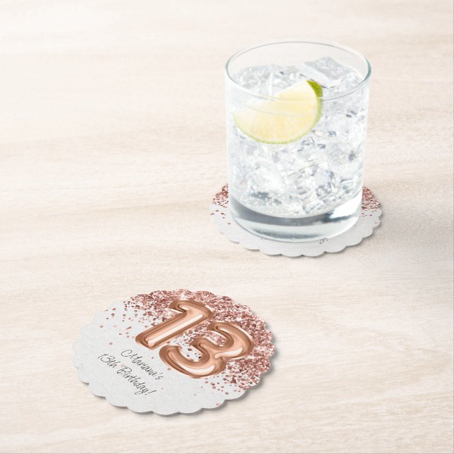 Posavasos De Papel Fiesta de los 13 Años de Oro Rosa (In situ)