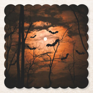 Posavasos De Papel Fiesta de Luna Llena Espeluznante