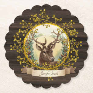Posavasos De Papel Fiesta de Navidad Rústica Vintage para Hombres Per