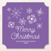 Fiesta de Navidades de copos de nieve morado blanc