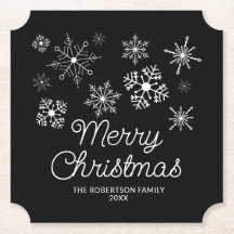 Fiesta de Navidades de copos de nieve negros y bla