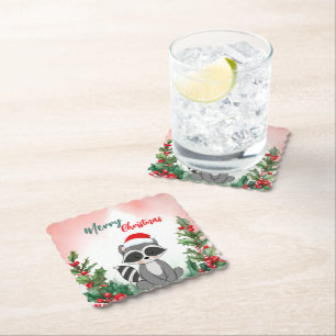 Posavasos De Papel Fiesta de Nochebuena Cuate Red Merry Christmas