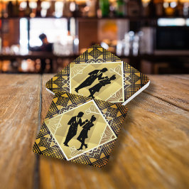Posavasos De Papel Fiesta de Nochevieja Pareja de Art Deco de 20