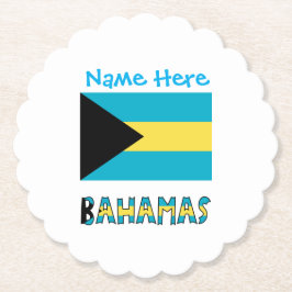 Posavasos De Papel Fiesta de Personalización Azul Bandera Bahameña de