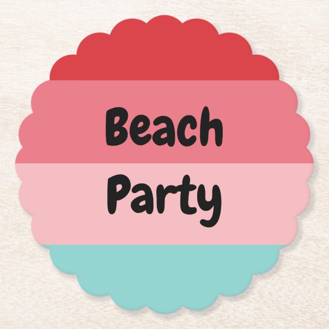 Posavasos De Papel Fiesta de playa horizontal a rayas de Guay (Anverso)