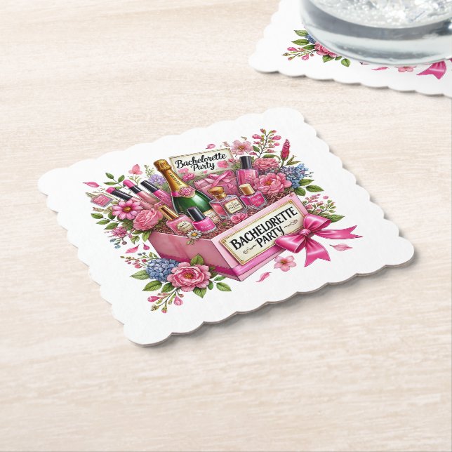 Posavasos De Papel Fiesta de soltera linda (En perspectiva)