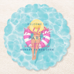 Posavasos De Papel Fiesta de soltera Splash en la piscina Bridal 