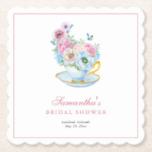 Fiesta de té de acuarela para despedida de soltera