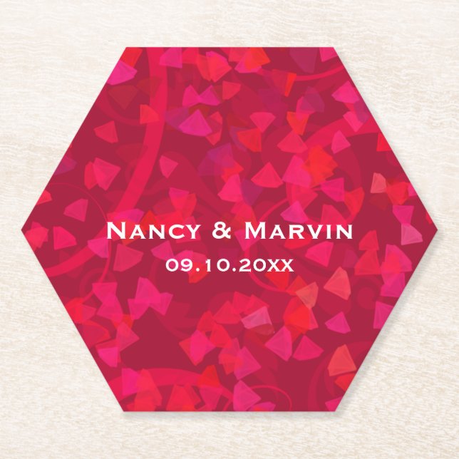 Posavasos De Papel Fiesta del 40° Aniversario de Ruby Personalizado (Anverso)