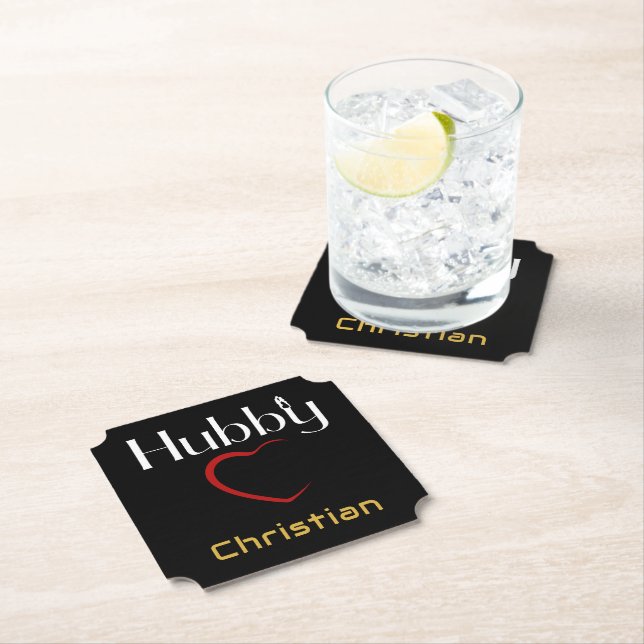 Posavasos De Papel Fiesta del Aniversario del Boda Hubby Wifey (In situ)