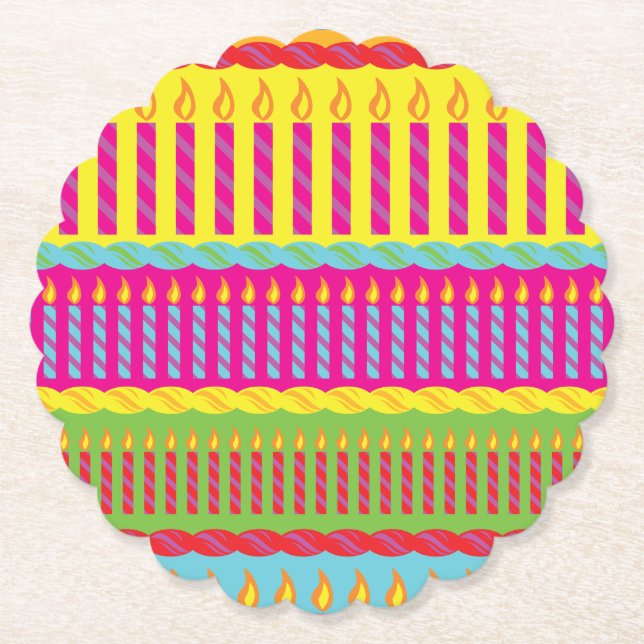 Posavasos De Papel Fiesta del pastel de cumpleaños (Anverso)