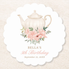 Posavasos De Papel Fiesta del té floral Cumpleaños