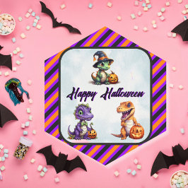 Posavasos De Papel Fiesta Dino-Mash de los dinosaurios de Halloween