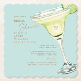 Posavasos De Papel Fiesta en la casa Margarita Turquoise Shower