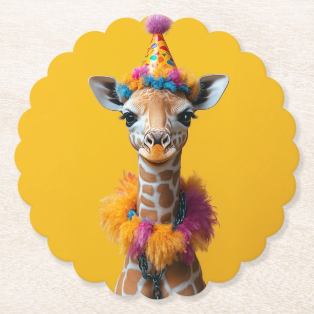 Posavasos De Papel Fiesta Giraffe Extravaganza (Anverso)