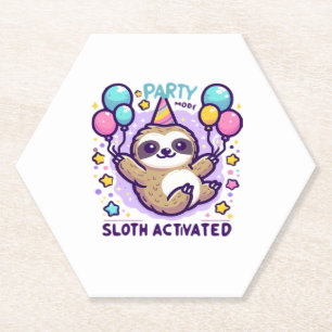 Posavasos De Papel Fiesta Mode Sloth Activated Birthday Balloon Sloth