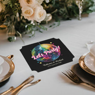Posavasos De Papel Fiesta Retro de los 70 Bola de Discoteca Brillo Bo