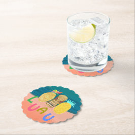 Posavasos De Papel Fiesta Tiki Piña Luau