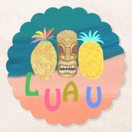 Posavasos De Papel Fiesta Tiki Piña Luau