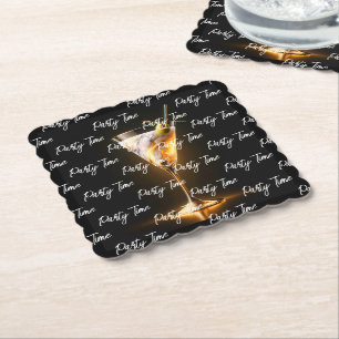 Posavasos De Papel Fiesta Time Neon Trendy Personalizada